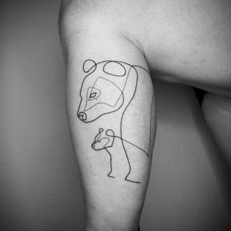 Женское тату медвежата