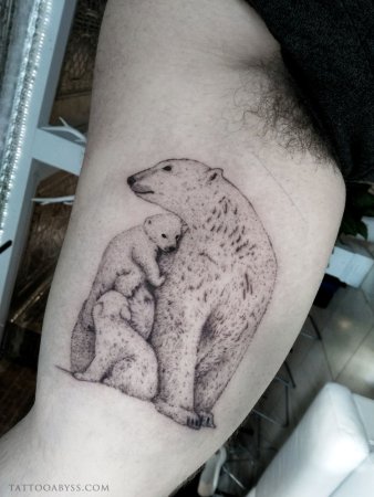 Тату медведь Медведица и Медвежонок