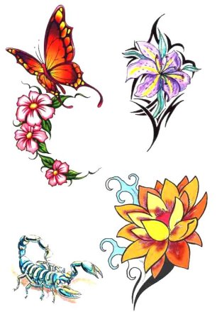 Рисунки для тату для девушек цветные (50 фото)