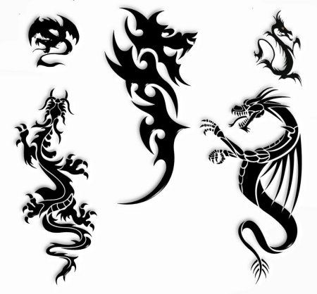 Маленькие тату для мужчин дракон