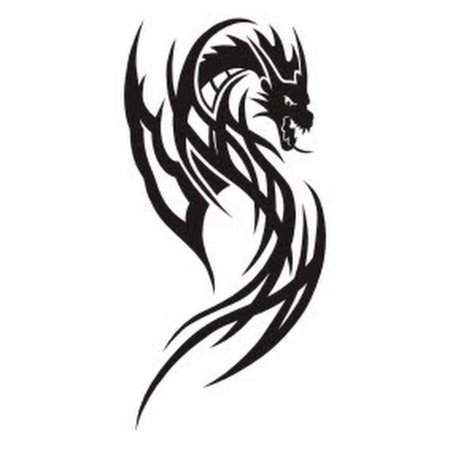 Тату дракон в стиле трайбл