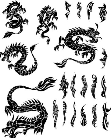 Тату дракон маленький