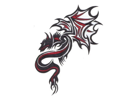 Тату на бумаге дракон