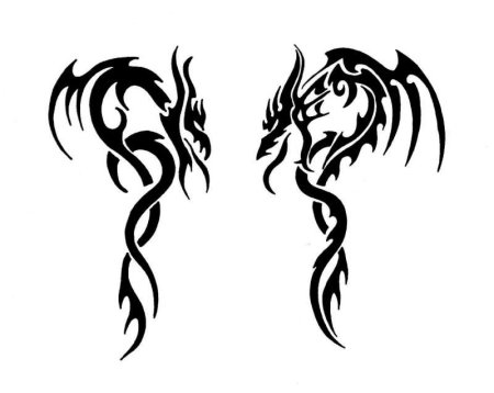 Эскизы тату драконов на руку