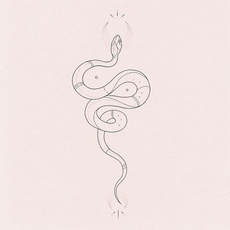 Тату змеи в стиле Минимализм