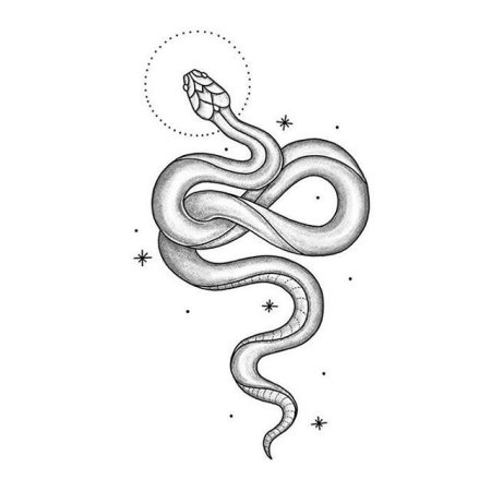 Тату змея маленькая эскиз