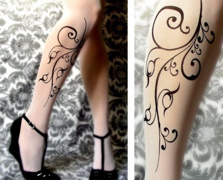 Несложный узор на ноге