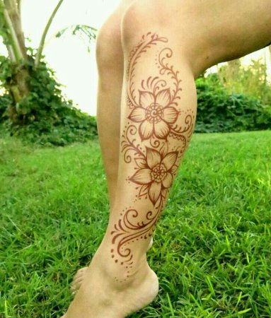 Мехенди на ноге