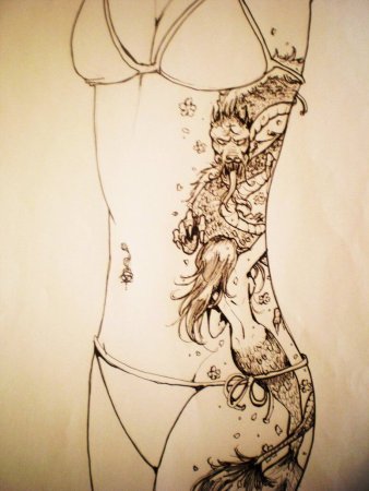 Эскиз девушке на бок