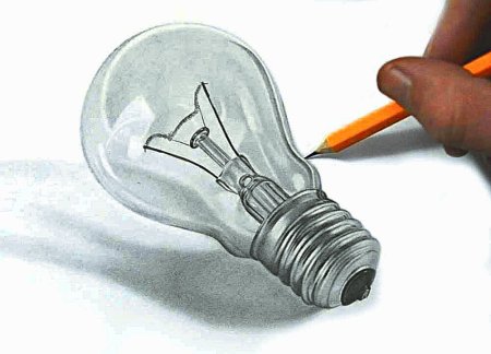 Лампочка карандашом