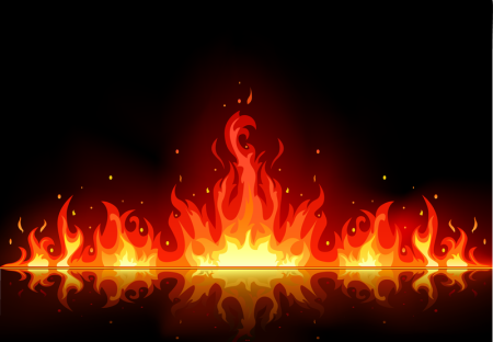 Нарисованный огонь на черном фоне