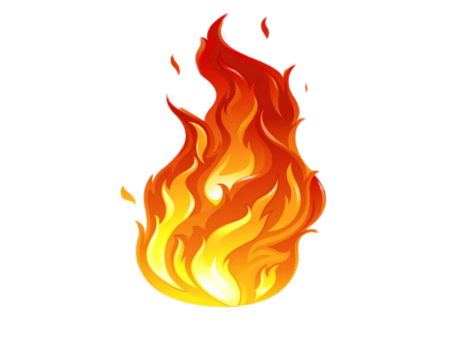 Нарисованный огонь на прозрачном фоне