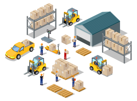 Склад 3d isometric icon