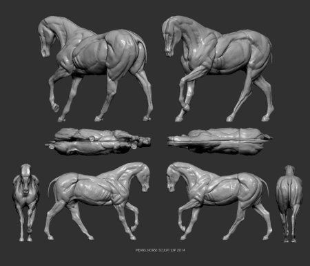 Лошадь цветными карандашами