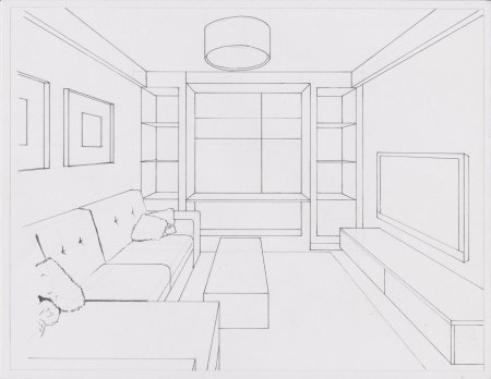 Рисование интерьера комнаты
