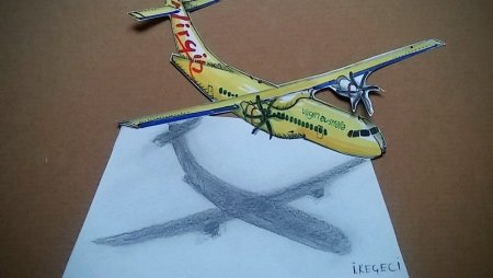 Самолет реалистичный рисунок