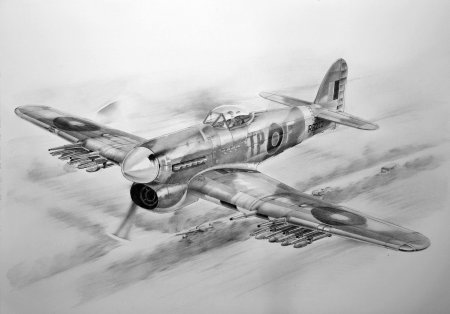 Самолет арт карандашом военный