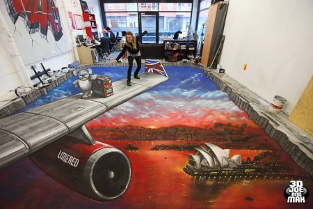 Реалистичные рисунки на полу