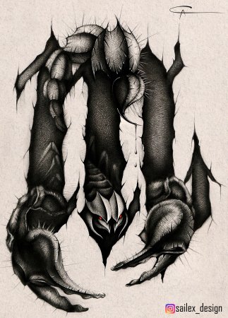 Скорпион тату эскиз