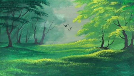 Зеленый лес рисунок