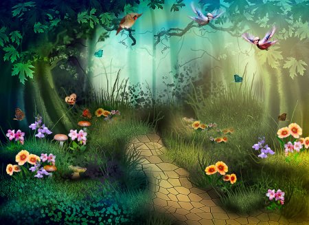 Сказочный лес с тропинкой