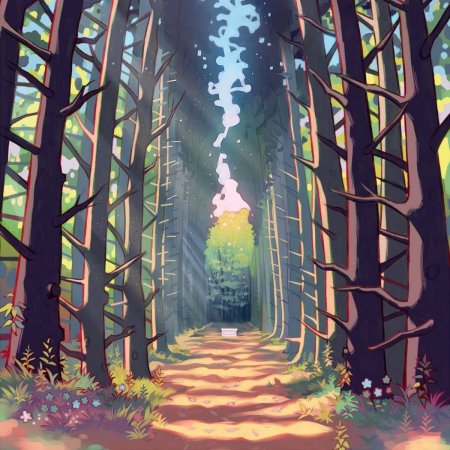 Лес арты тропинка