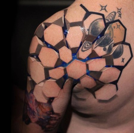 Тату кубики объёмные