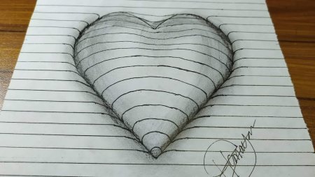 3d сердечко рисунок