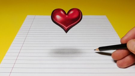 Объемное сердце нарисовать