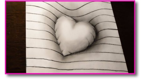 Объёмное сердце рисунок