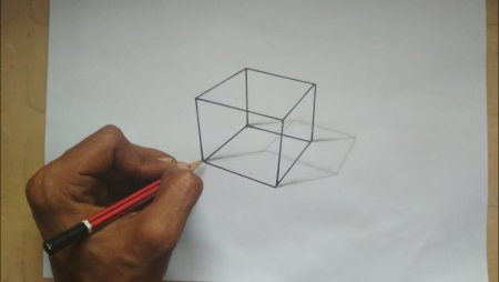 Трёхмерный куб на бумаге