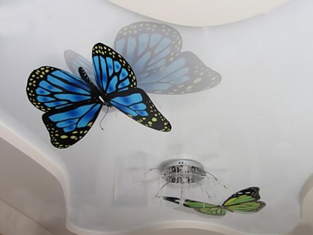 Цветной потолок с рисунком