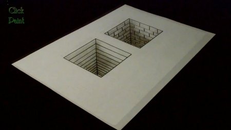 Оптические иллюзии на бумаге в клетку