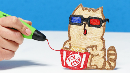 Котик 3д ручкой