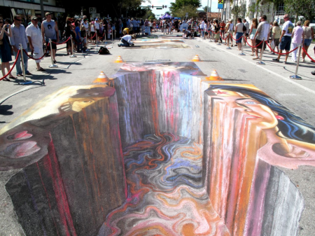 Джулиан Бивер.трехмерные рисунки на асфальте