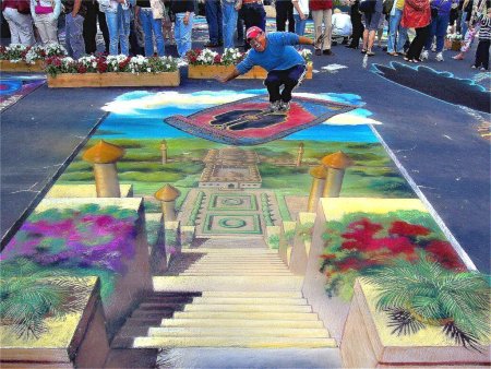 Рисунки на асфальте.