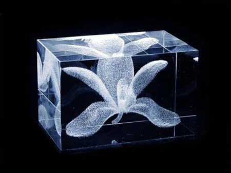 Лазерная гравировка в стекле 3d