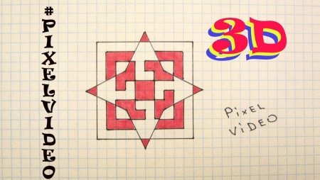 3d рисунки по клеточкам лёгкие