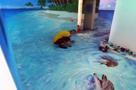 3д рисунки на полу