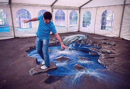 3д рисунки на полу