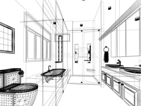 Ванная комната в стиле Графика