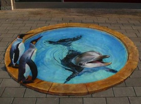 Роспись на асфальте 3д