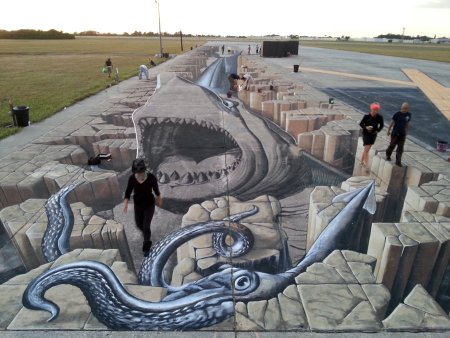 3д рисунки на дороге