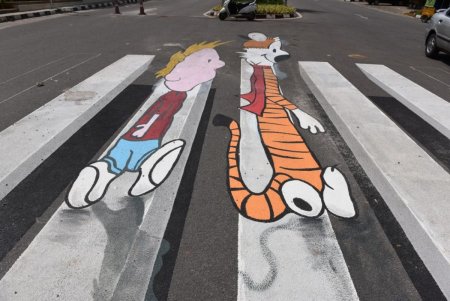 3д Зебра на асфальте