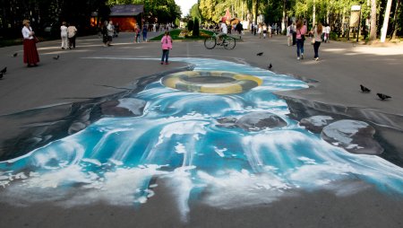 3д рисунки на асфальте