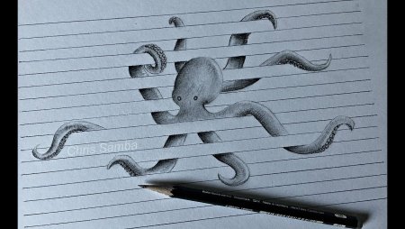 3d рисунки ручкой на бумаге