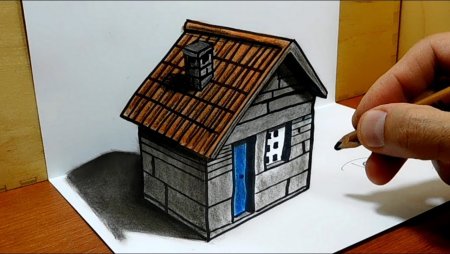 Дома для рисования объемный