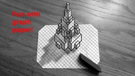 3д рисунки на бумаге в клеточку
