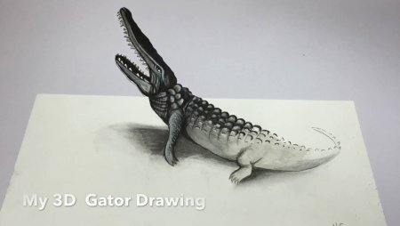Крокодил рисунок 3d