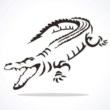 Крокодил трафарет для детей